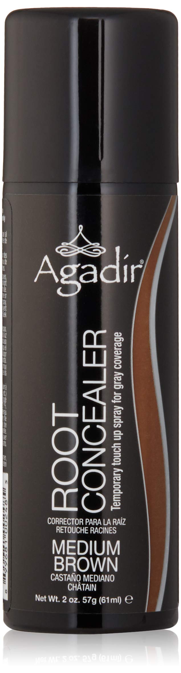 AGADIR Root Concealer For Gray Coverage, Medium Brown, 2 oz