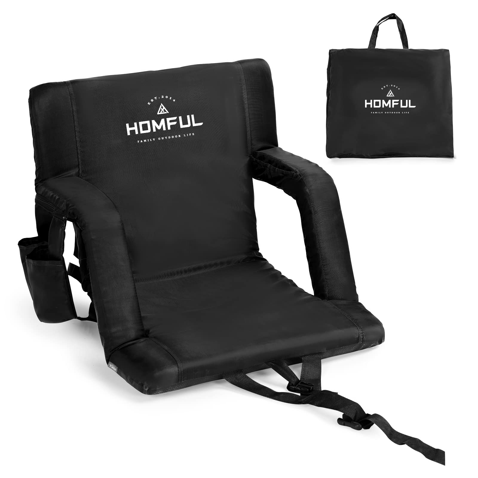 HOMFUL Wide 25''/21'' Stadium Seats for Bleachers with Lumbar and Back Support Portable Folding Reclining Stadium Chairs with Padded Cushion Seats for Sporting Outdoor Camping Beach Concerts Picnic