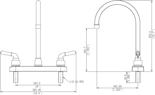 Miniatura 7 de Grifos Lynden de Pacific Bay - cuenta con funcionamiento tradicional de 2 manijas, Plateado, PB-K11CP
