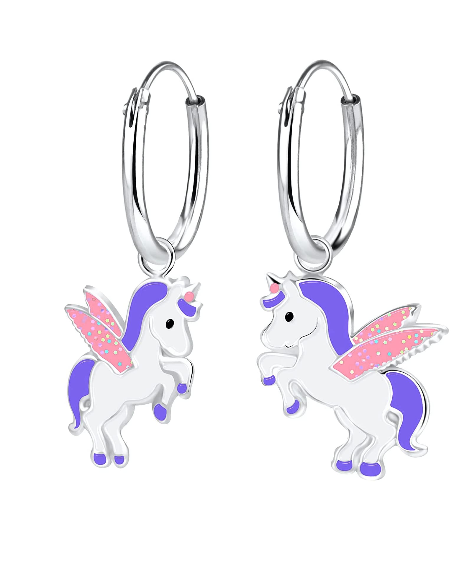 Aww So Cute 925 Sterling Silver Hypoallergenic Unicorn Hoop Earrings for Babies, Kids & Girls | Diwali Gift/Birthday Gift | Comes in a Gift Box | 925 Stamped with Certificate of Authenticity | ER1695 (B07ZXDKGVG) Amazon Price History, Amazon Price Tracker