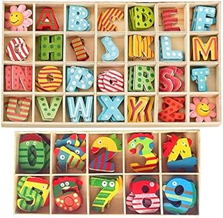 152 Pieces Colourful Wooden Letters Numbers,Wooden Letters and Numbers Set,Child Wooden Alphabet Letters,for Arts Crafts DIY Wedding Display Decor Wall Art Decor Toddler