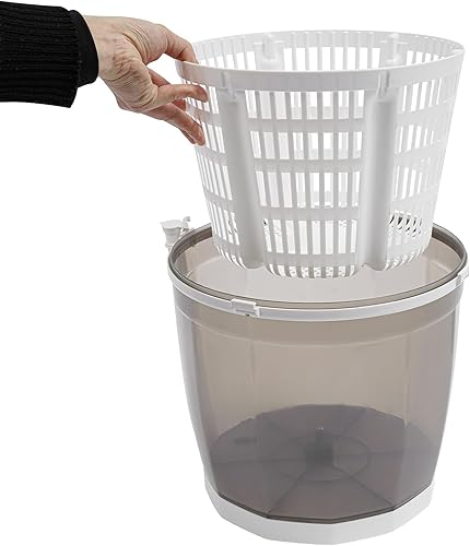 Lavadora no eléctrica 2 en 1, lavadora portátil de manivela manual de ropa no eléctrica para caravanas, camping, apartamentos y dormitorios, gris