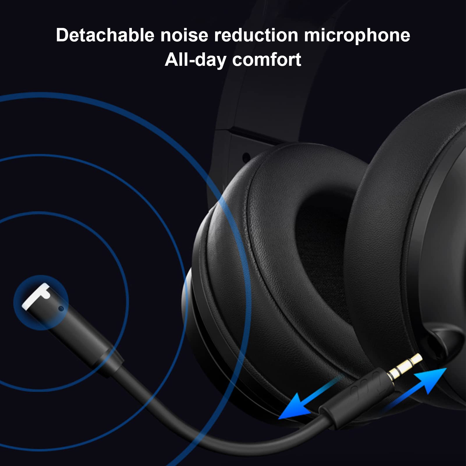 Cuffie da Gioco Cuffie con Surround con Cancellazione del Rumore Sopra L'orecchio per Laptop PC 50 Mm