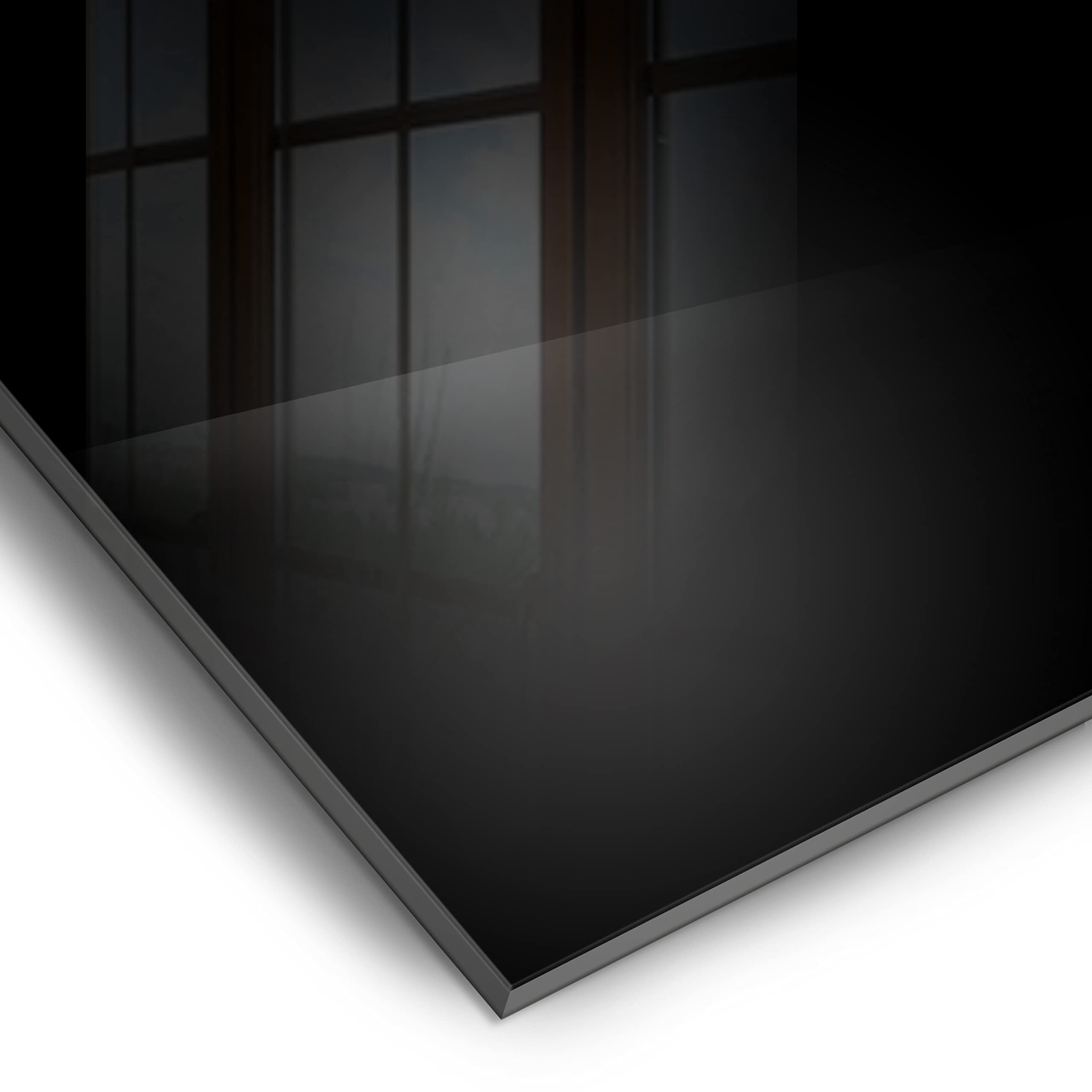 murando - Crédence Verre Cuisine 60x60 cm - Plaque Anti-Projection - Couvercle Anti-éclaboussures crédence - Revêtement Carreaux - Plaque en Verre trempé - Noir f-A-10147-aq-a