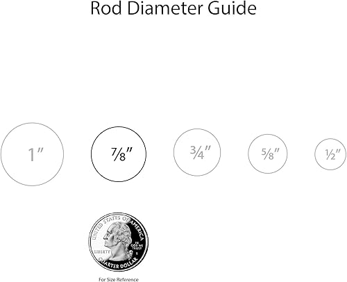 Miniatura 7 de Decopolitan - Juego de una varilla con tapones en los extremos, de 46 cm a 91 cm, cobre