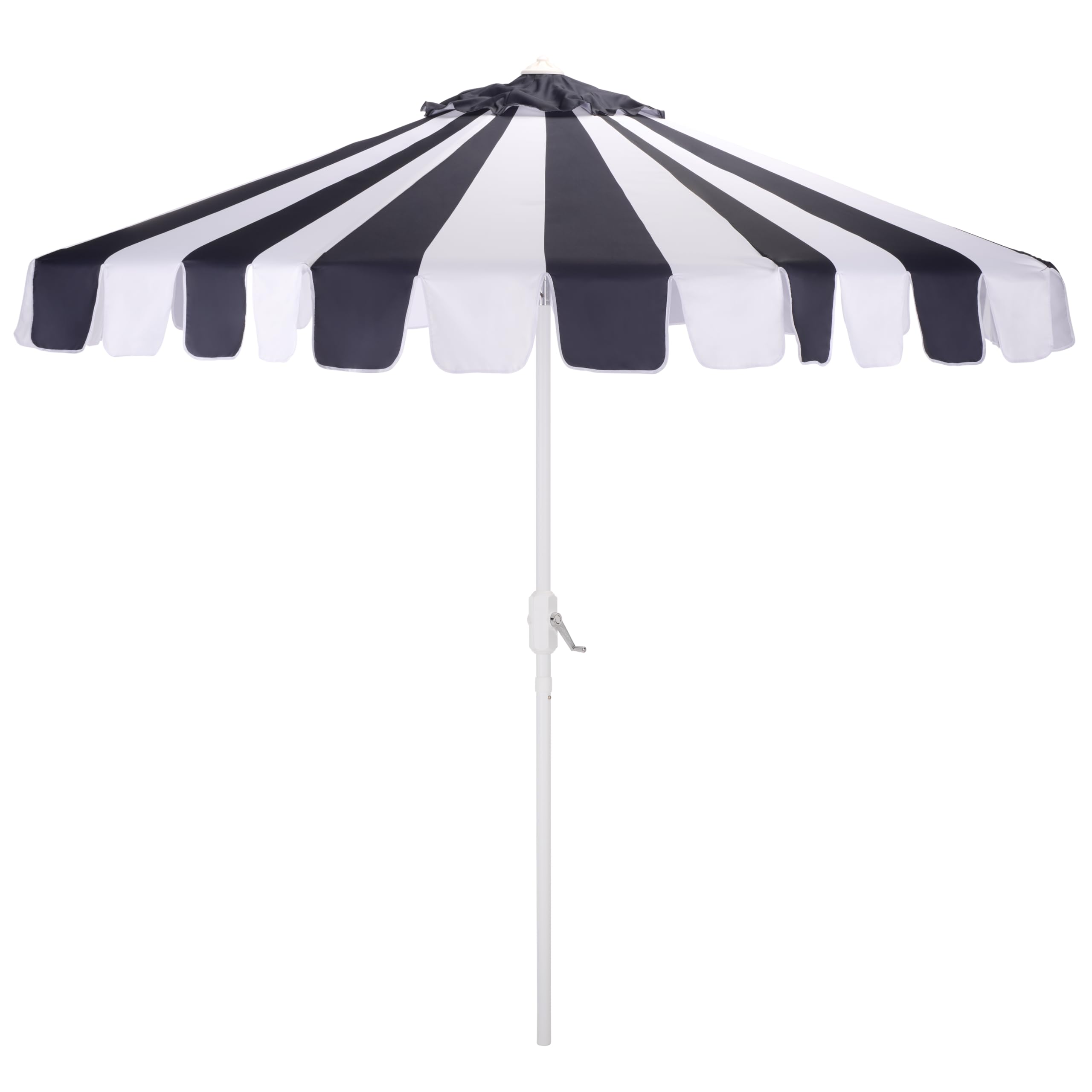 SAFAVIEH Outdoor Patio Furniture Collection – Meze 9 Ft Crank Patio Umbrella, Navy Stripe & White Pole, Market Umbrella with Crank Lift (PAT8023B) : Patio, Lawn & Garden