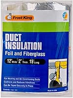 Frost King SP55 12x15 Ft Fiberglass Pipe Insulation with 4.3 R-Value - Duct Wrap for Pipes, Heating, Cooling