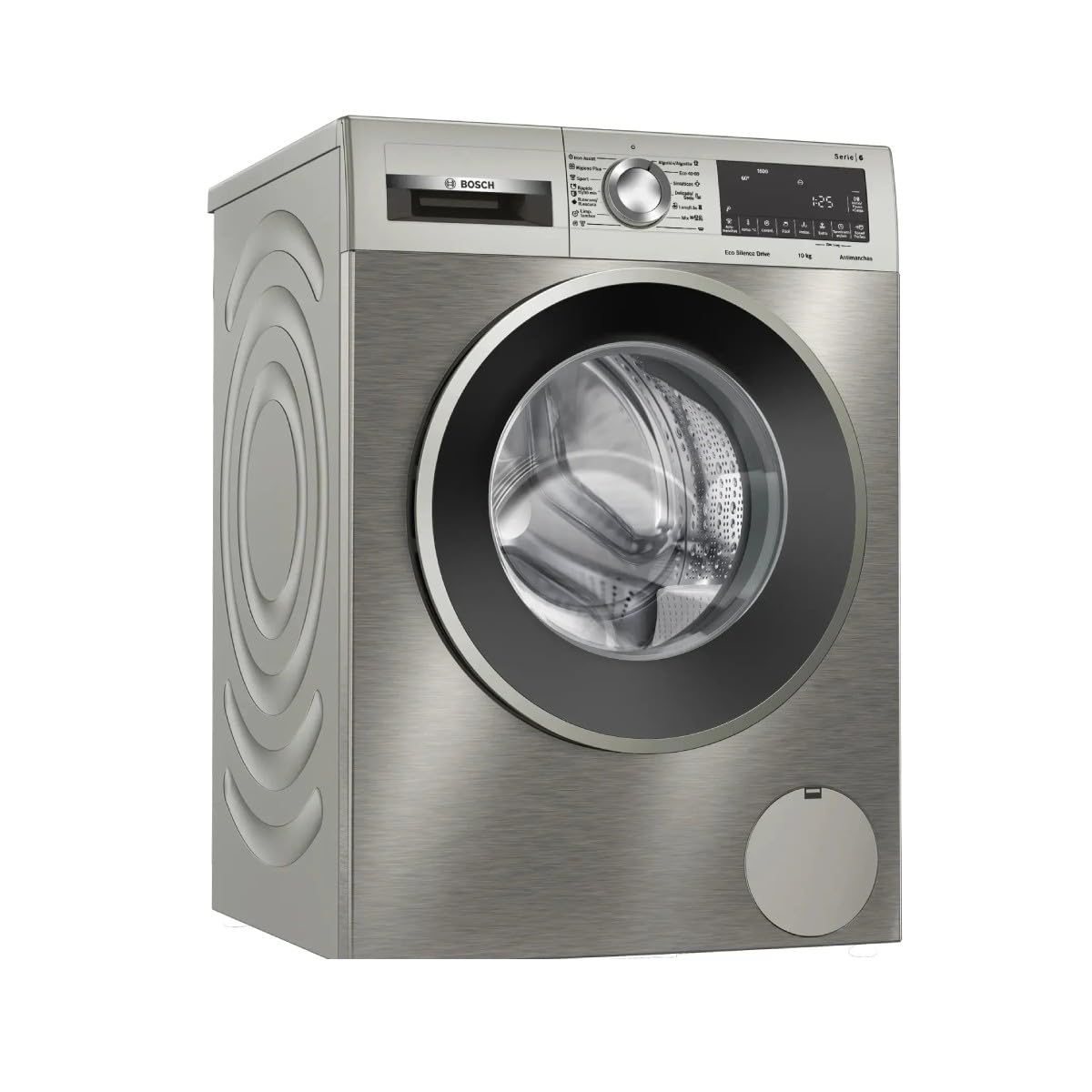 Bosch Waschmaschine, freie Installation, Serie 6, 10 kg, Schnellprogramm, leise, Edelstahl, WGG256ZAES