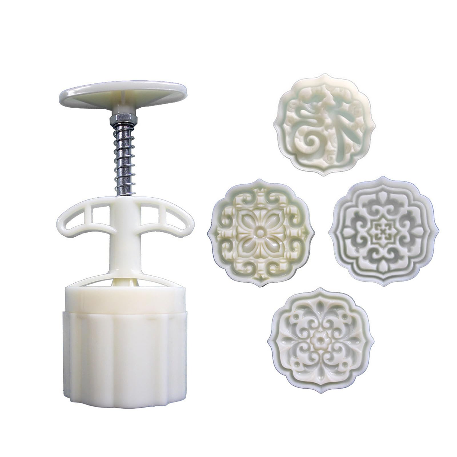 Xinsheinelry Mold Chinese Pastries ABS Plastics Cookie Stamp for Baking Lover Hand Pressed Dessert Making Mold Baking Tool