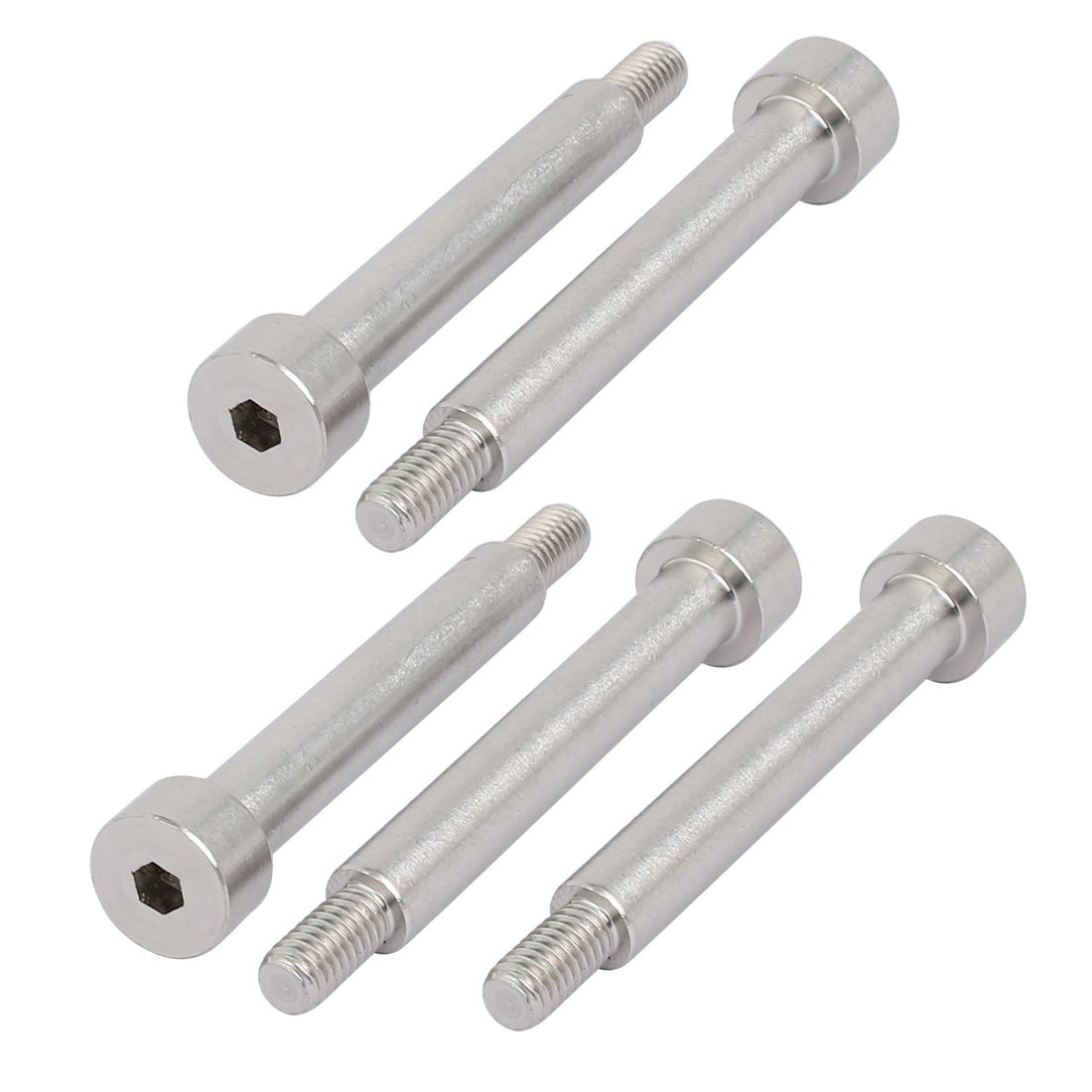 sourcing map 304 Hexagonal De Acero Inoxidable Perno De Hombro 8mm Diámetro De Hombro 50mm Longitud De Hombro M6 Hilo 5Pcs