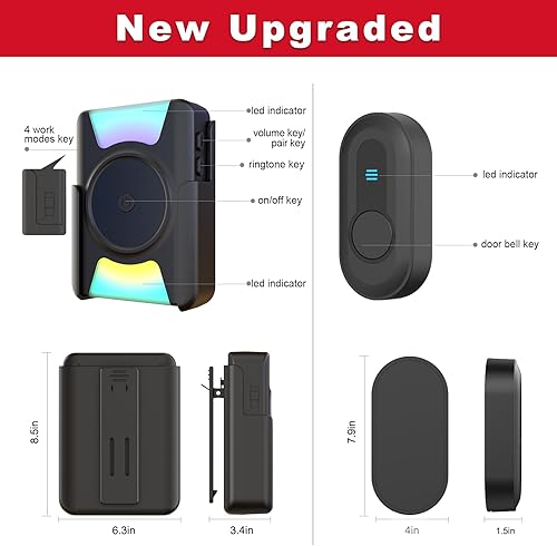 Miniatura 9 de CallToU Timbre inalámbrico para personas con discapacidad auditiva de 1000 pies para el hogar, impermeable, portátil, para alerta, paciente,