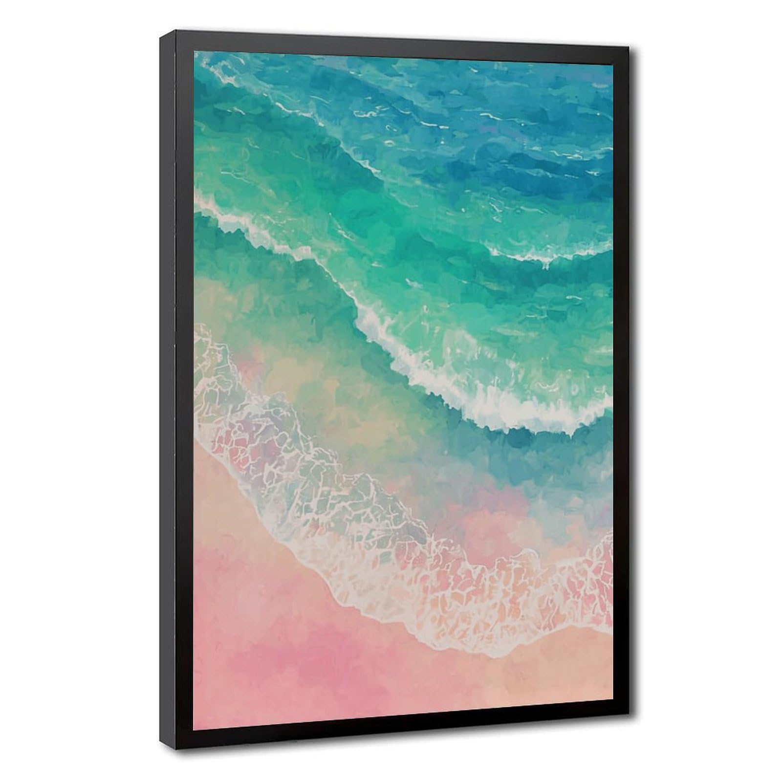 AYINUER Ocean Waves On Pink Sand Canvas Poster for Office Decor Gift