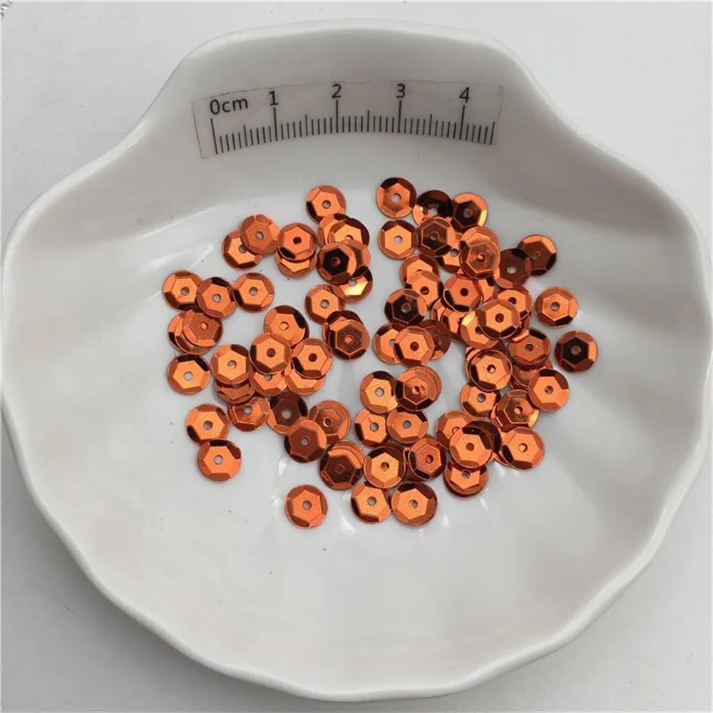 10g 3mm 4mm 6mm 10mm Silver-Base Cup Sequins Paillettes for Clothes Hat Shoes DIY Handmade Accessory(Orange,10g 3mm deep Cup) โ image 1