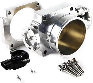 Cuerpo del acelerador inverso de 90 mm con sensor TPS compatible con Toyota Supra 1JZ negro(Silver)