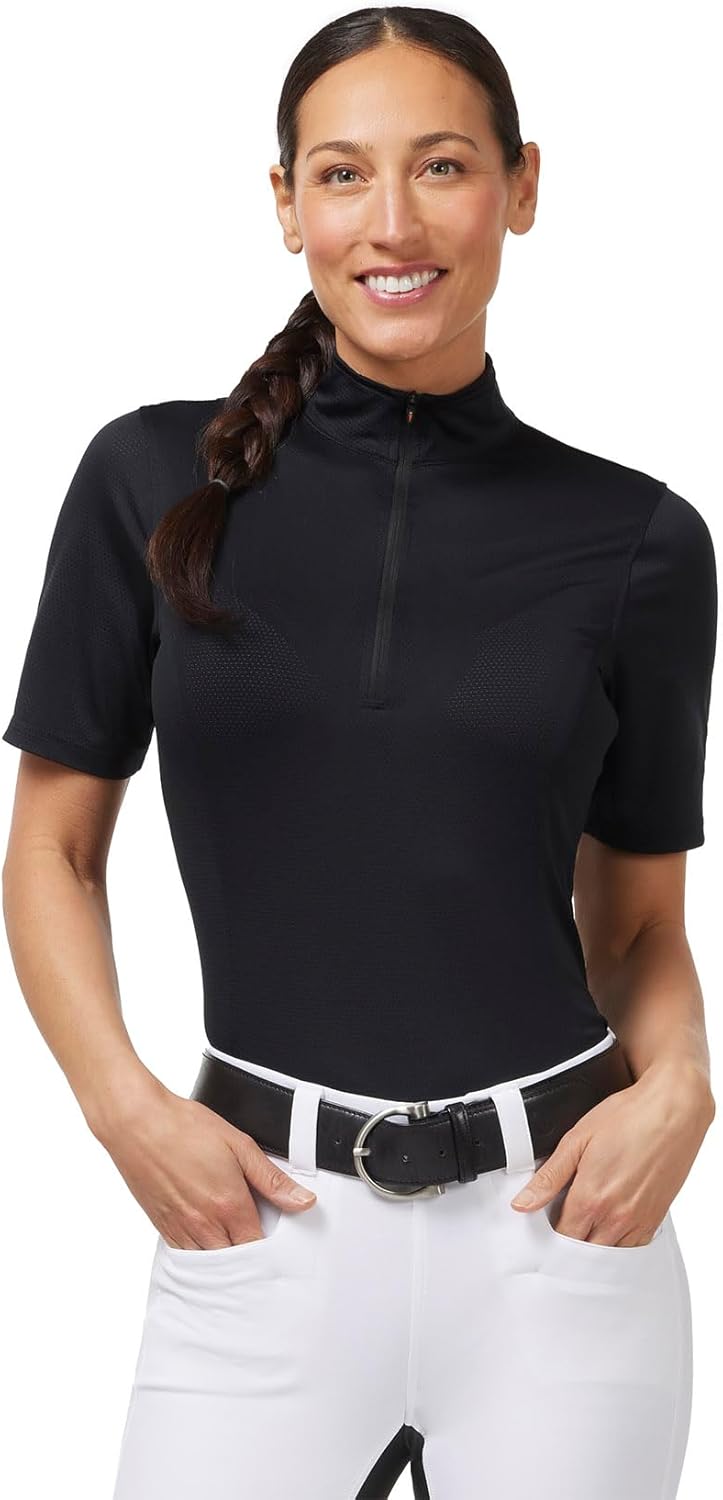 Kerrits Women's Ice Fil Lite Short Sleeve Shirt – Cooling Sun Protection Shirt for Horse Riding, Golf, Hiking