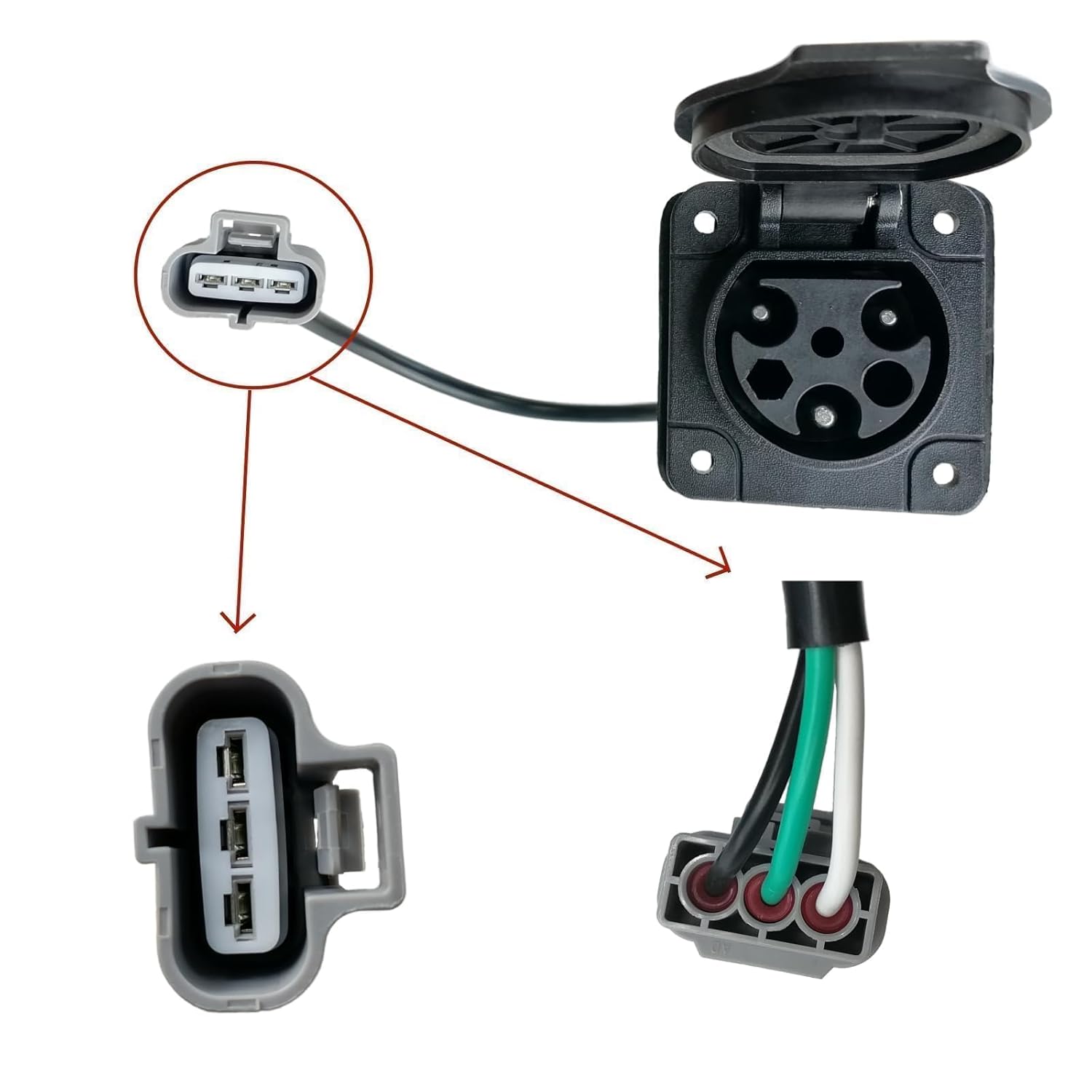 JOEEGO Charger Receptacle Fits for Evolution Golf Cart (All Models Before 2023) Replaces OEM# 2.04.0602, 40 inches