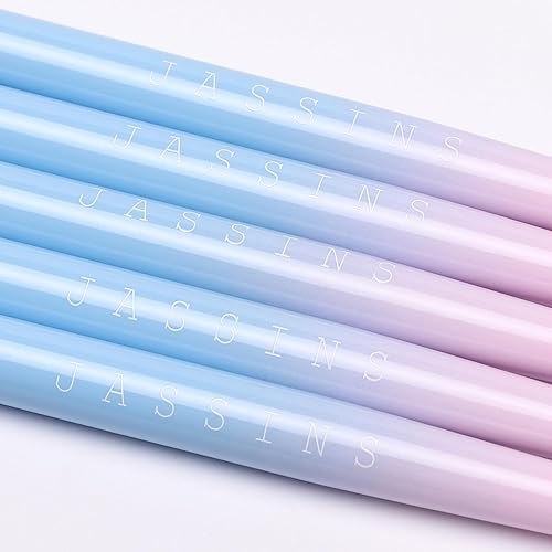 Miniatura 5 de JASSINS Juego de 5 pinceles para arte de uñas, 5 pinceles de metal fino para diseño de uñas, 0.275 pulgadas, 0.395 pulgadas, para esmalte de gel,