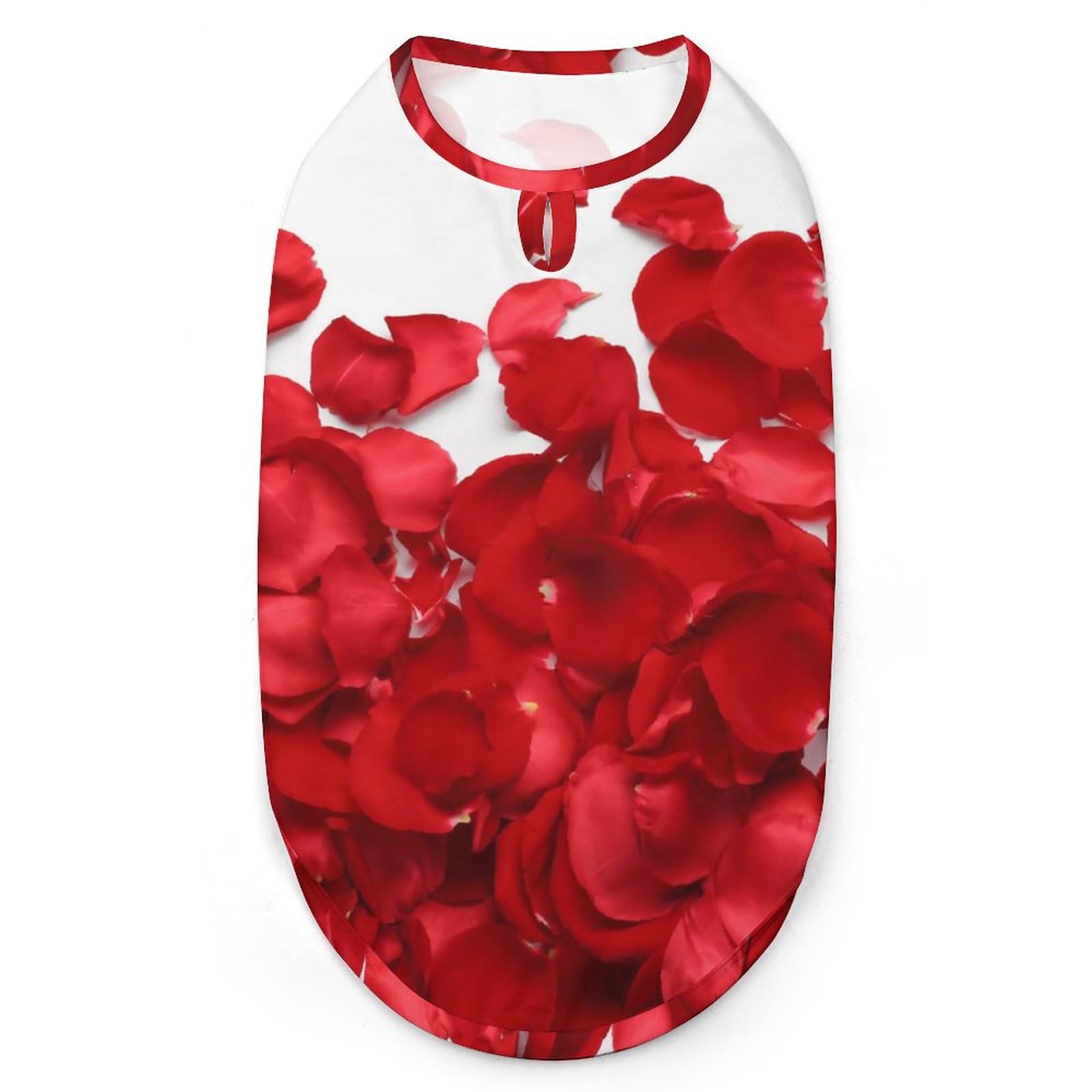 赤い花の犬の服