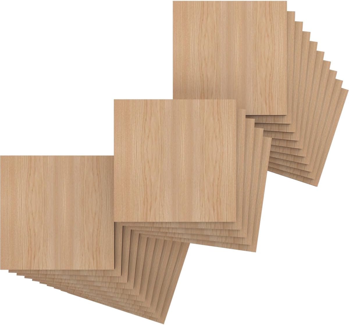 Ekena Millwork 7 3/4"W x 7 3/4"H x 3/8"T Wood Hobby Boards, Hickory (25-Pack)