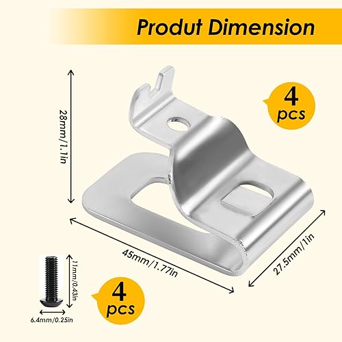 Miniatura 2 de Pinzas de cinturón de acero inoxidable 304 para Dewalt con tornillos, kit de clips de herramientas de taladro, kit de gancho de repuesto para Dewalt