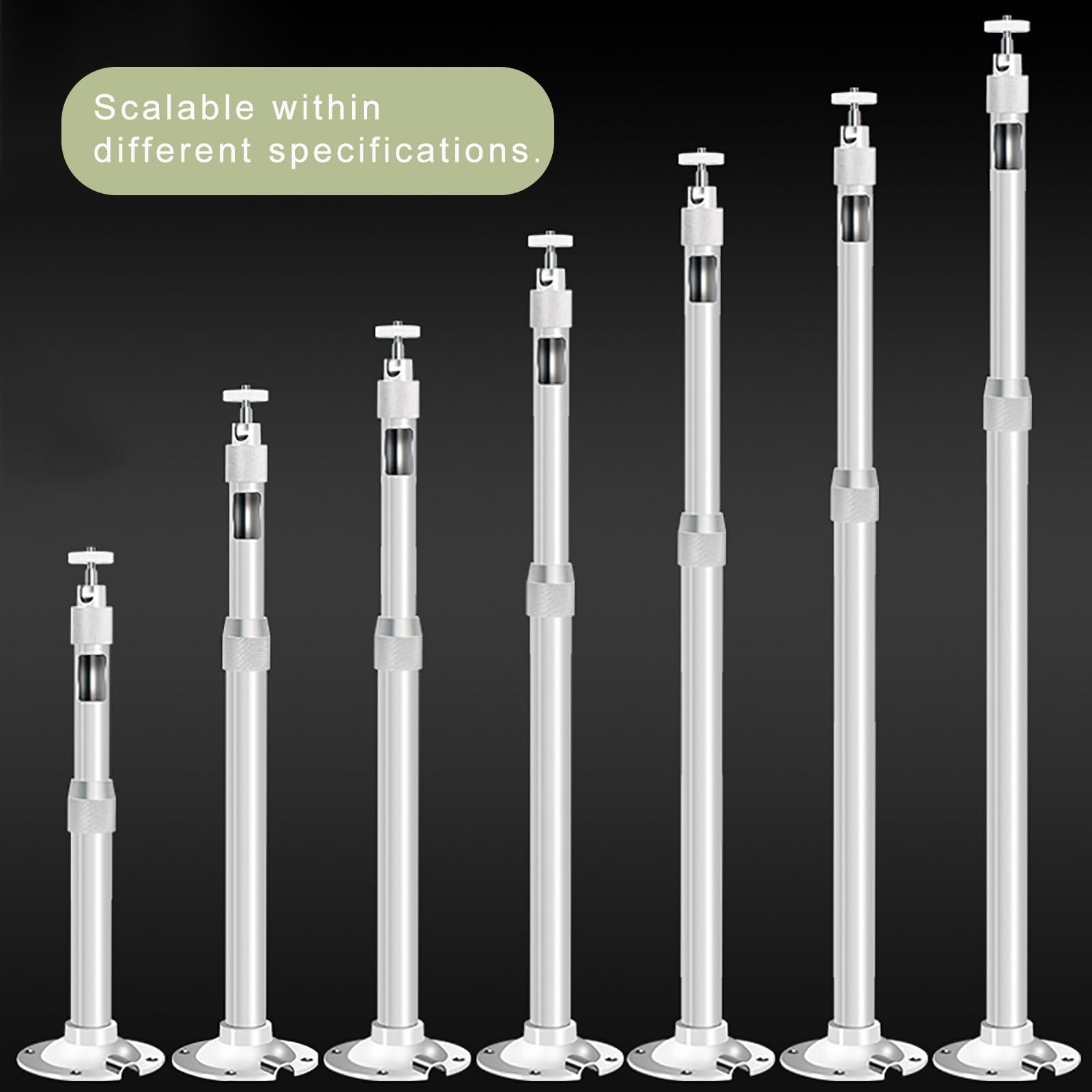 YXXSDP Soporte Camara tapo Poste de vigilancia retráctil Que Ahorra Espacio, Soporte de aleación de Aluminio para cámaras y Paneles solares, diseño de Cable Oculto(White-39-79in/1-2m)