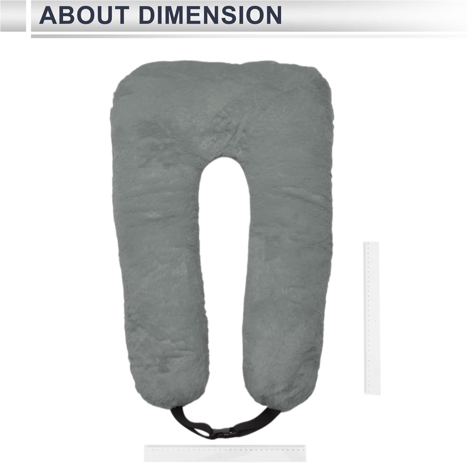 Car Headrest Pillow Ergonomic Comfortable Neck Pillow Neck Support Pillow Polyester,Polypropylene Cotton Adjustable Width Gray 1 Pcs for Driving