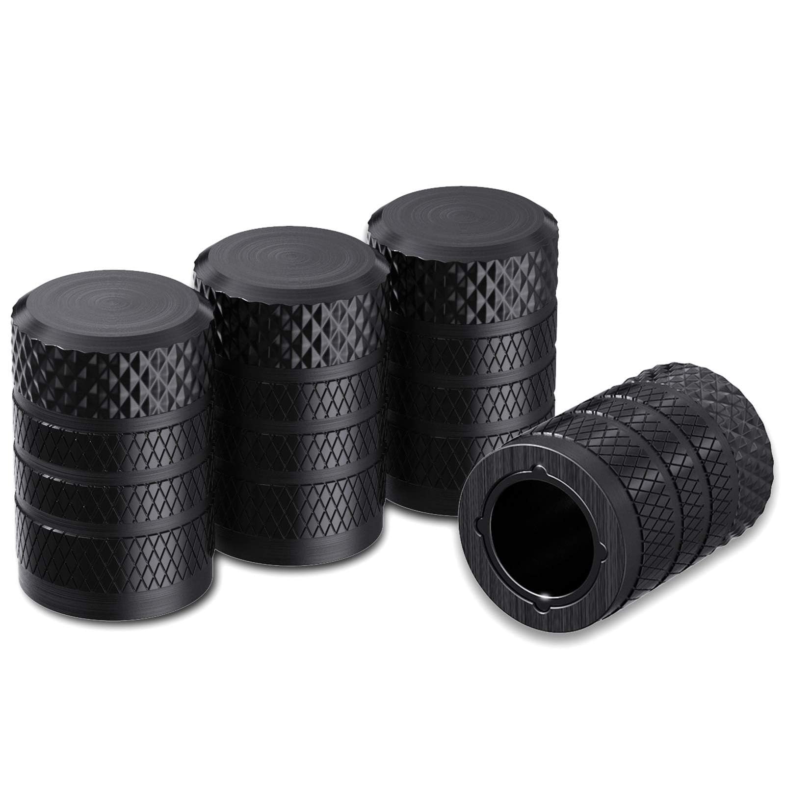 ONEMAJI 4Pcs Tire Valve Stem Caps for Mazda 3 Schrägheck 3 BM/BN I 2013-2019, Wheel Air Valve Covers Car Tire Dust Caps Tyre Valve Stem Protectors Automobile Valve Stem Covers,Black