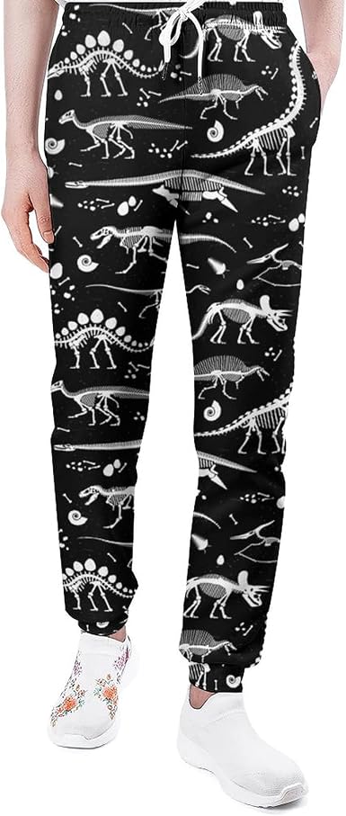 Black and White Dinosaur Skeleton 