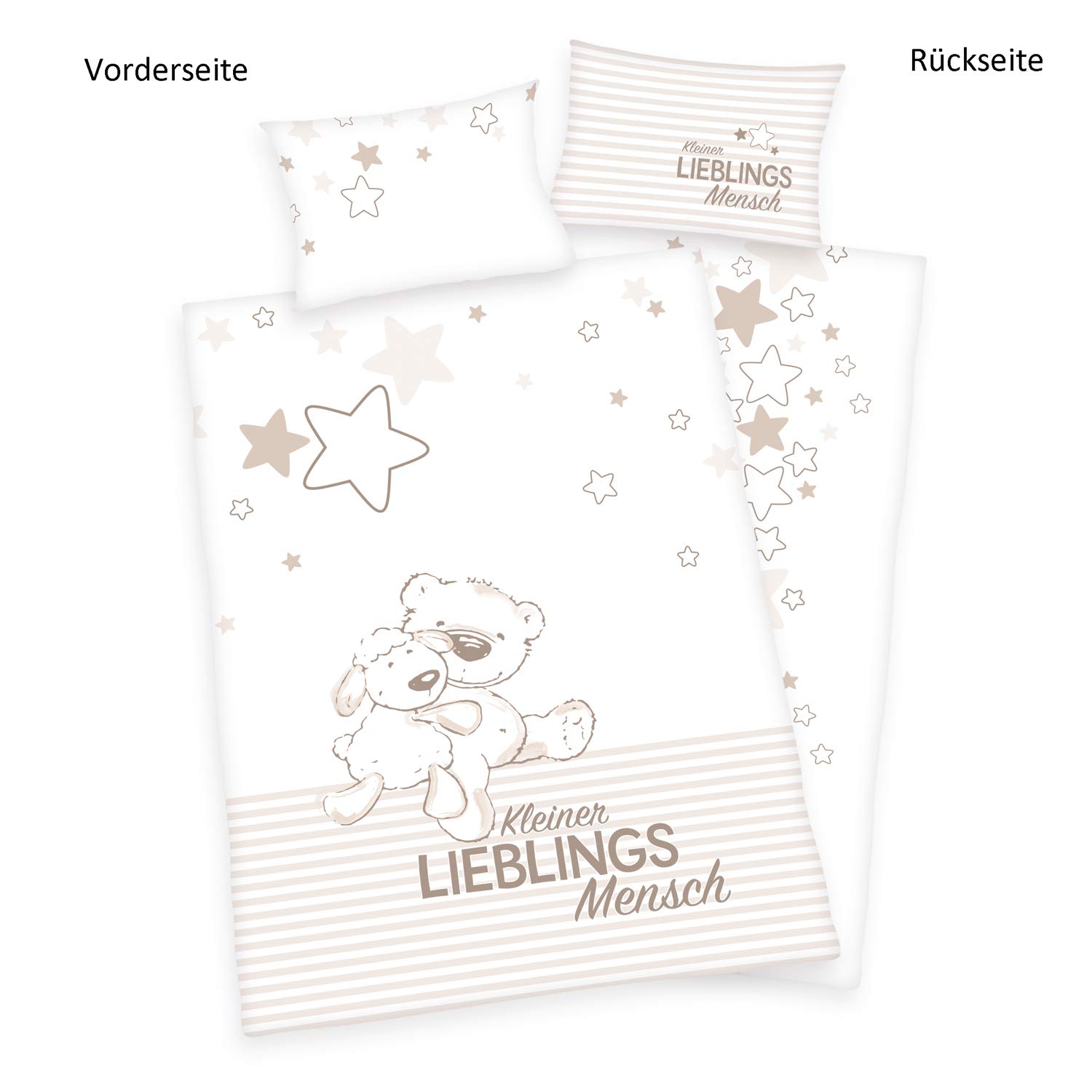 Herding I Love You Bio-Bettwäsche Set – GOTS-zertifiziert, Wendemotiv, 100% Baumwolle/Renforcé, Größe 100x135 Cm