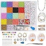 BREITES GEBRAUCHSBEREICH: Das komplette perlenset eignet sich sehr gut zur herstellung von schmuck. Sie können daraus armbänder selber machen, halsketten, ringe, fußkettchen und andere accessoires oder kunsthandwerk machen.