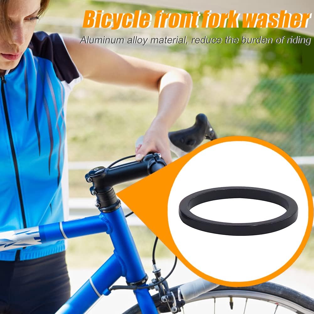 6 Pcs/Set Bike Headset Washer Aluminum Alloy Mountain Bicycle Front Fork Washer Bike Stem Handlebar Spacers Ring Gasket 28.6mm for Bikes(Blue)