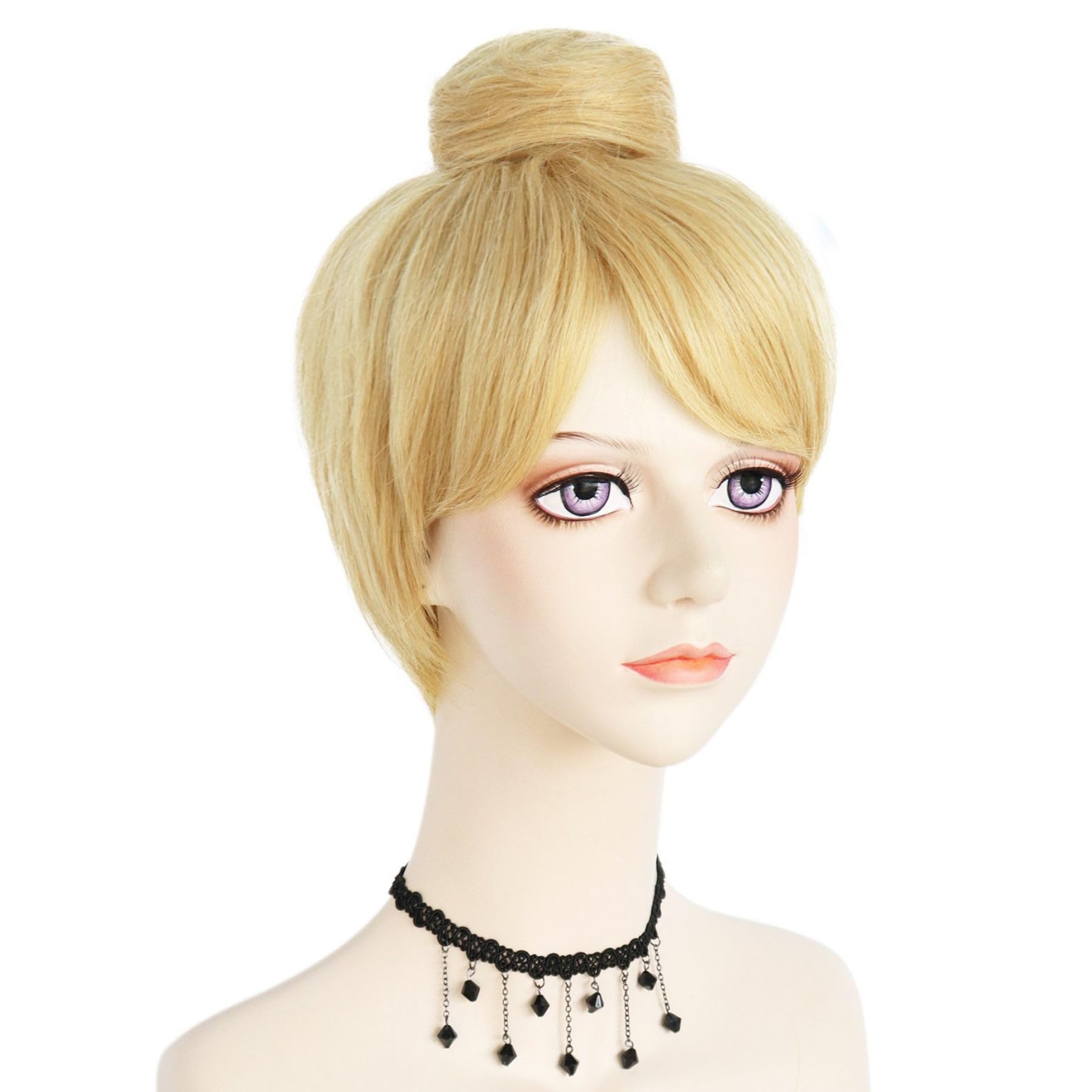 Peluca rubia + gorra de peluca, peluca corta y recta para mujer, peluca sintética para Halloween, peluca amarilla para película, cosplay, disfraz, peluca Rubia Amarilla princesa para niñas, fiesta de Navidad 2