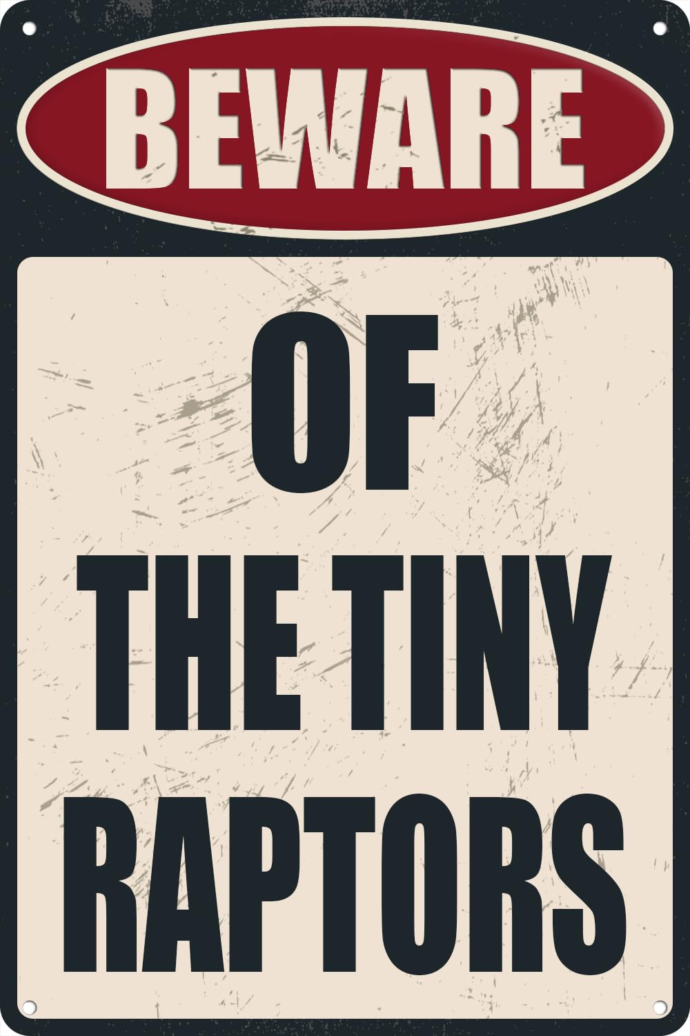 Chicken Signs, Funny Chicken Coop Sign Beware of The Tiny Raptors Metal Tin Sign Chicken Coop Accessories Outdoor Chicken Farm Sign Yard Decor Gifts 8×12 Inch