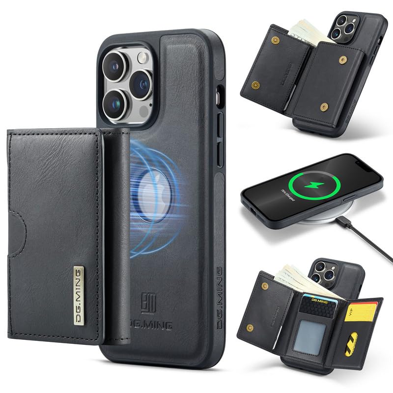 Portefeuille iPhone 13 Pro Max magnétique en cuir pour voyager léger au quotidien