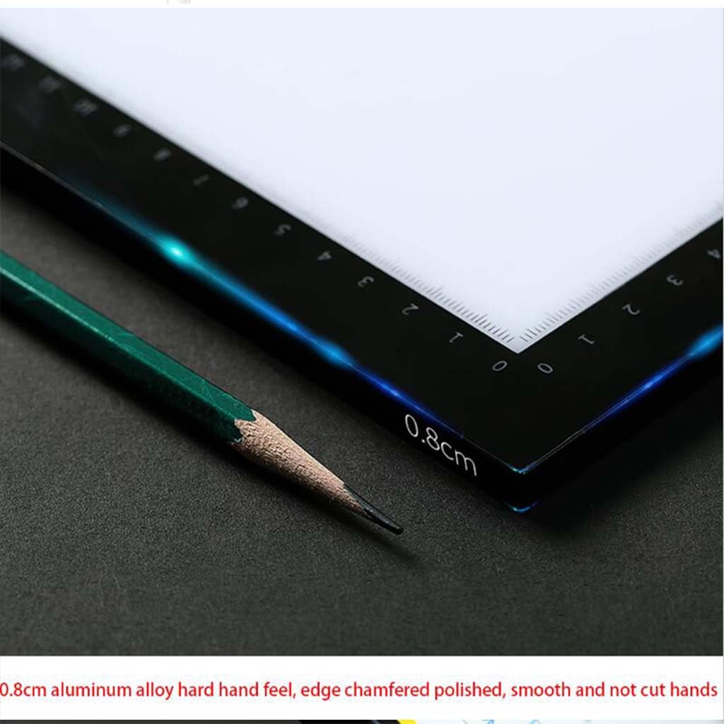 Wmarking UK Tablette Lumineuse, 3 Couleurs Dimmable Ultre-Mince LED Planche À Dessin avec Ligne D'échelle Précise Table Lumineuse Blueprint