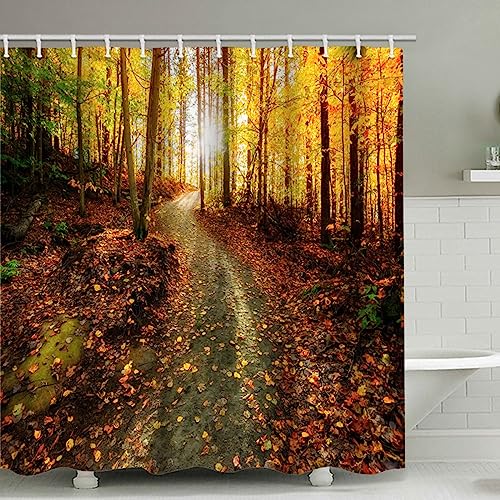 Rideau de douche polyester de qualité supérieure KnSam décor forêt