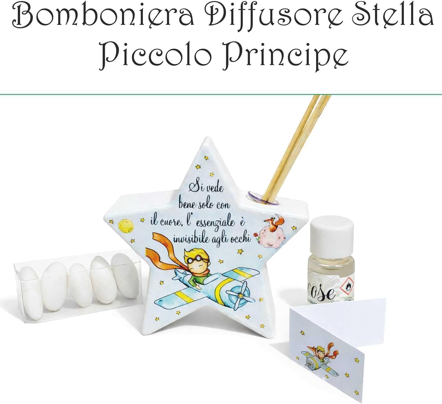 Set 10 Bomboniere Piccolo Principe con Elegante Scatola da Regalo per Cerimonie, Party e Gadget