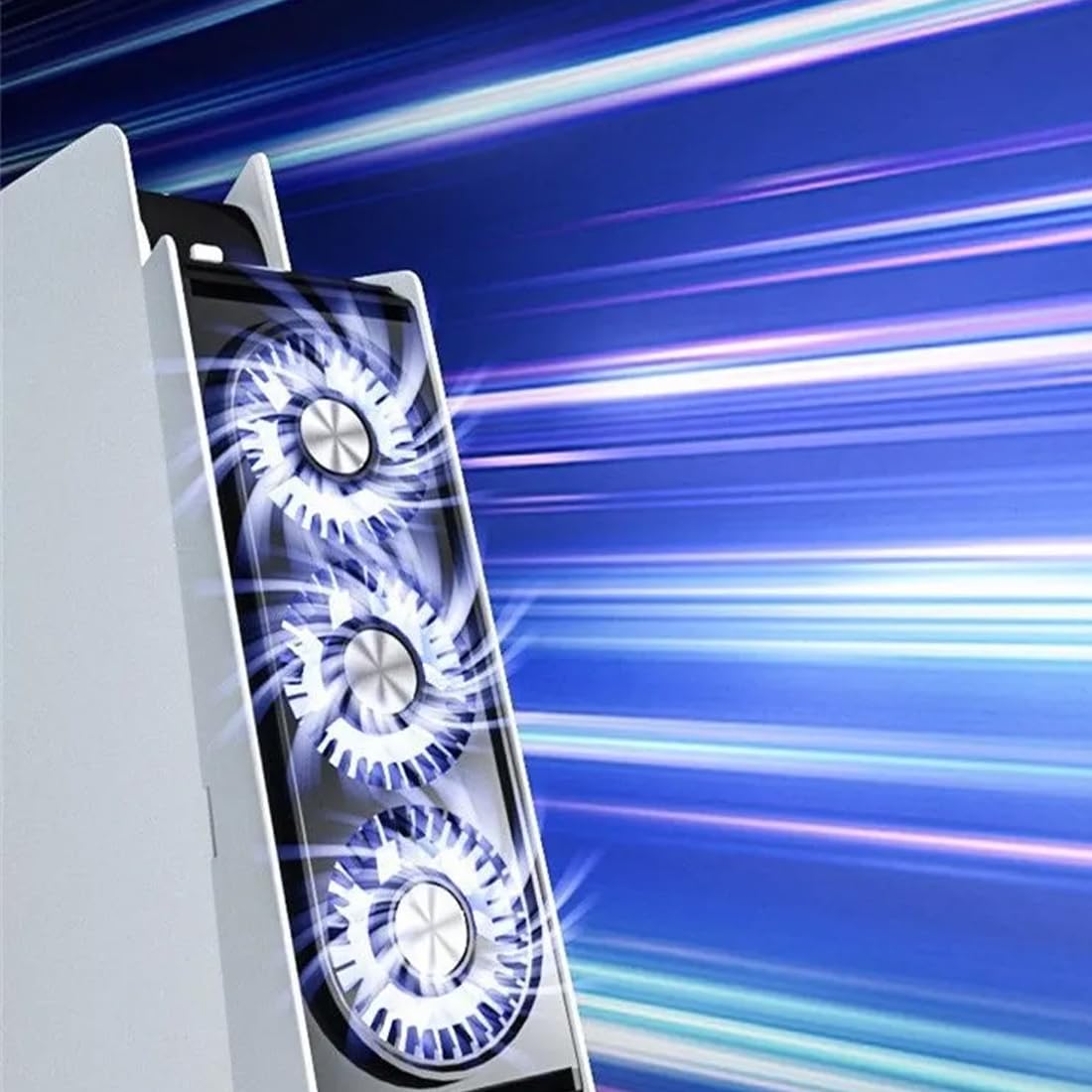 NHQZ Accessori di Raffreddamento per PS5, Ventola di Raffreddamento con LED, Controllo Automatico della Velocità e Hub USB 3.0 per Dischi PS5 ed Edizione Digitale