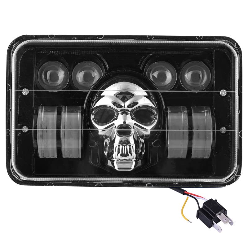 Image of AllExtreme LED SKULL Headlight Lamp 50W Ultimate Headlamp Uniform Light with Heat Dissipation Bright Beam Compatible with Splendor Bike Motorcycle