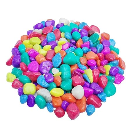 Ohhsome [5Kg] Multi Color Crystal Aquarium Fish Tank Colorful Stones Unpolished Unpolished Stone Landscaping Vase Filler Pebbles