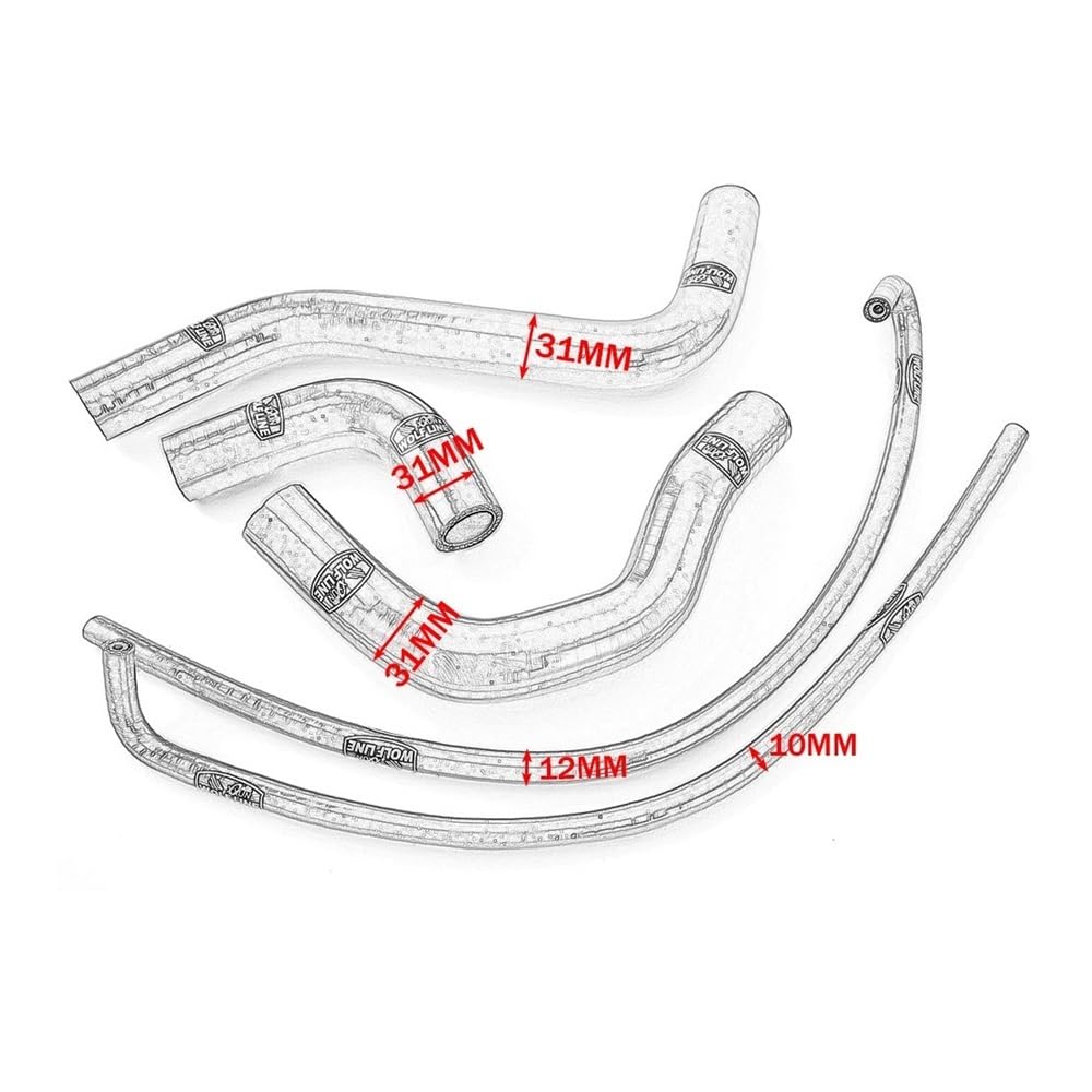 Kit de manguito de refrigeración de radiador de silicona for motocicleta, compatible con K Z900 2017-2024 2023 2022 2021 2020 2019 2018(Black)