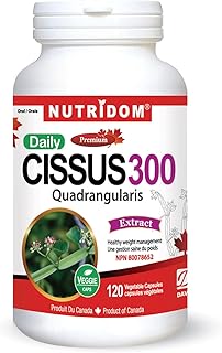 Nutridom Cissus Quadrangularis Supplement - Standardized to Contain 2.5% Keto-Steroids - Healthy Weight Management and Joint Health Support - Non-GMO, Gluten Free, Dairy & Soy Free, Vegetable Capsules (120 Count)