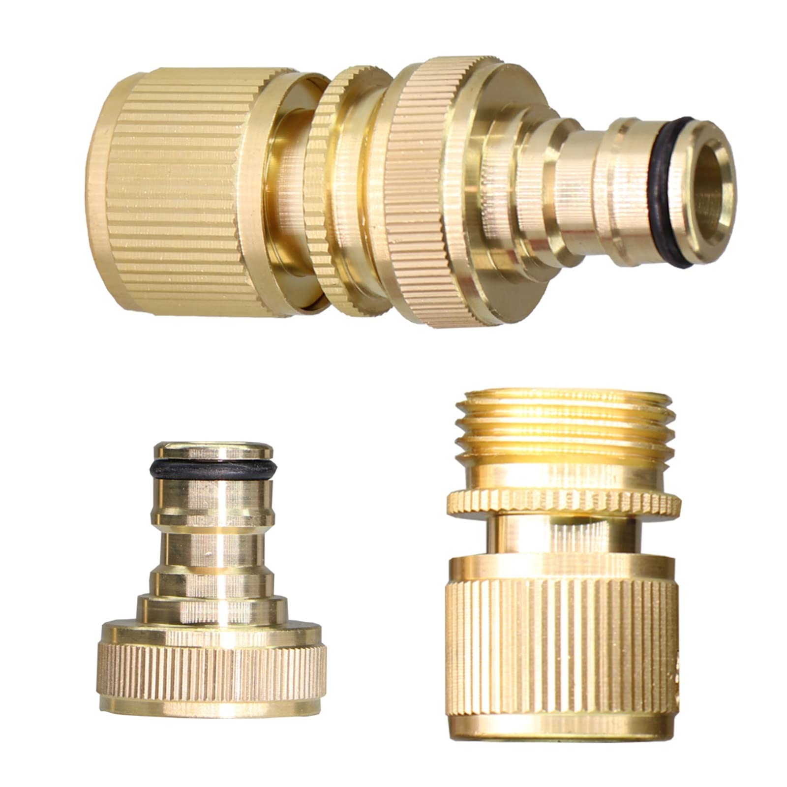 Resistir Extremos de Alta presión y Temperatura Conector rápido roscado de latón Macizo, Adaptador de Conector de Manguera de jardín, Accesorios de conexión de Grifo, Suministros de riego
