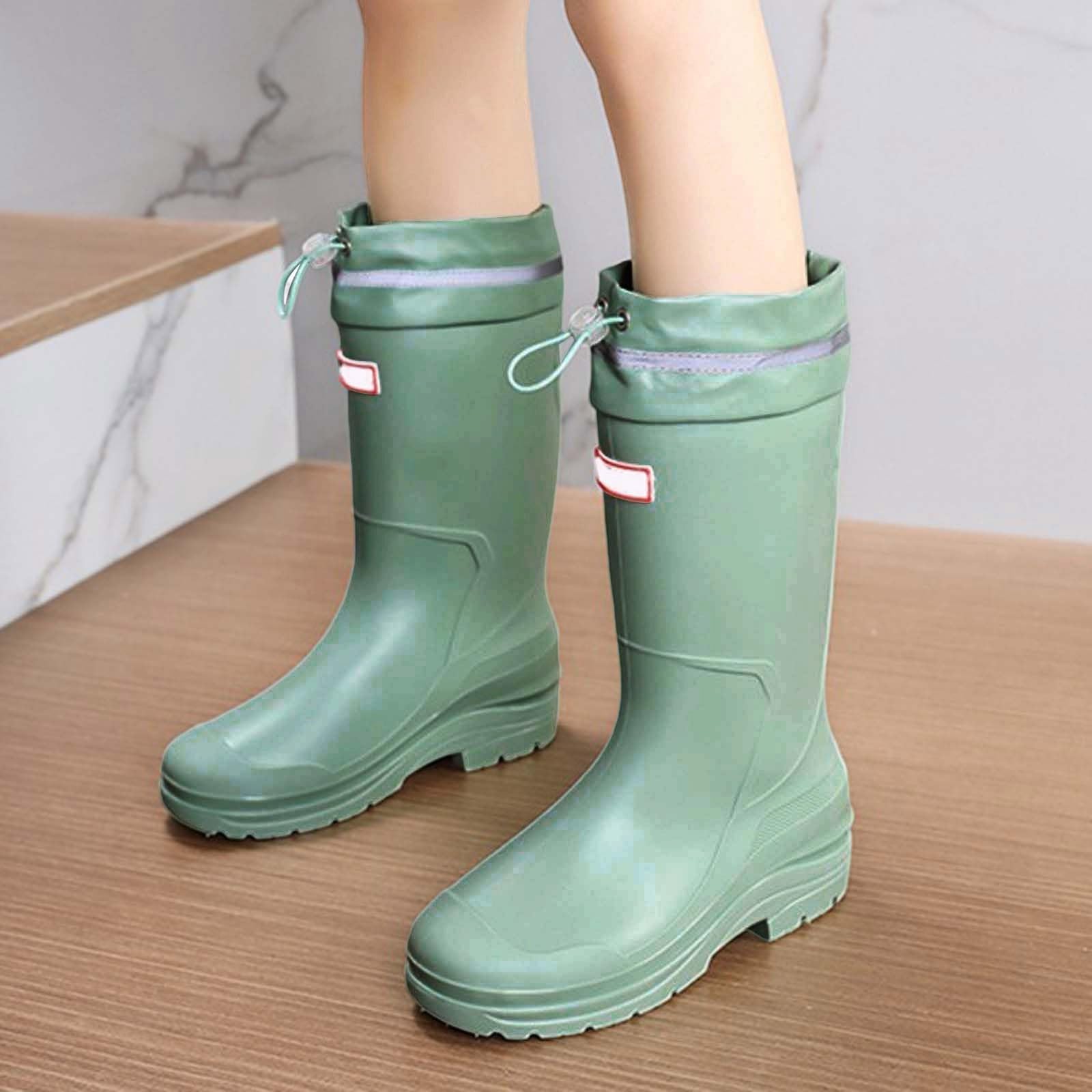 Generisch Modische Mittelhohe Regenstiefel Mit Stulpen: Ganzjahres-Gummistiefel Für Outdoor Arbeit
