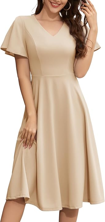 Bridesmay Womens Cocktail Dresses A-Line Midi Wedding Guest Dress for Tea Party-Holiday Party