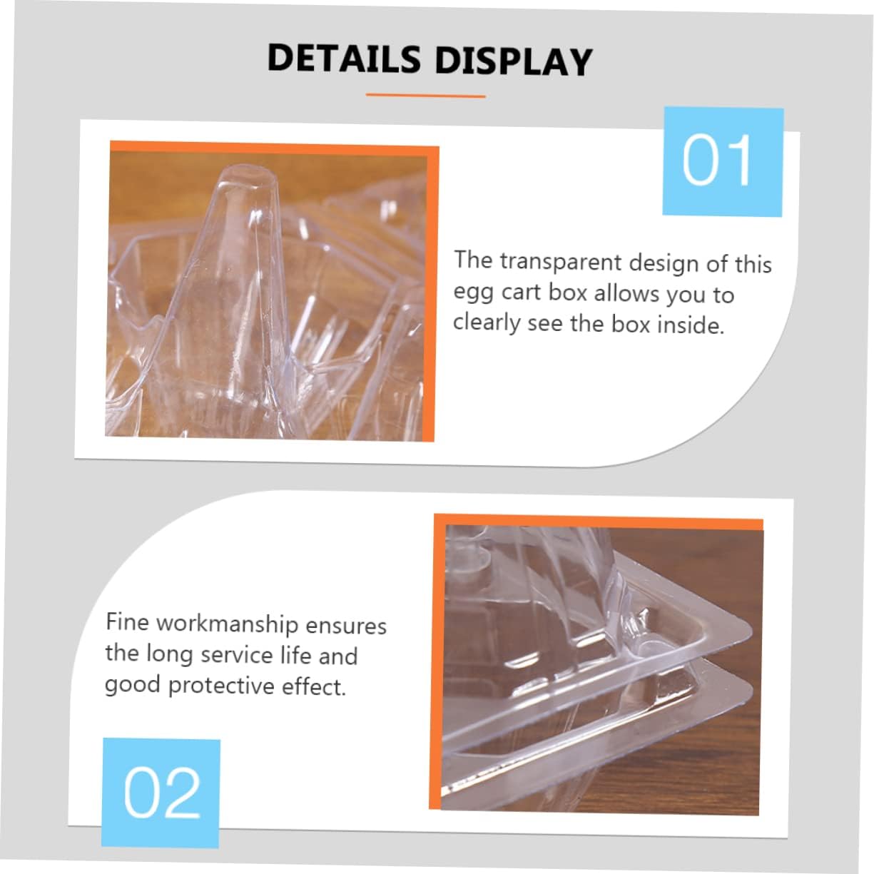 20PCS Transparent Egg Holders Durable Egg Storage Plates for Home Use Neatly Versatile Kitchen Decoration for Fridge and Table Display