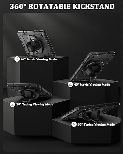 Miniatura 5 de Funda para Samsung Galaxy Tab A8 de 10.5 pulgadas, a prueba de golpes soporte giratorio correa de mano y correa de hombro Funda para tableta Samsung