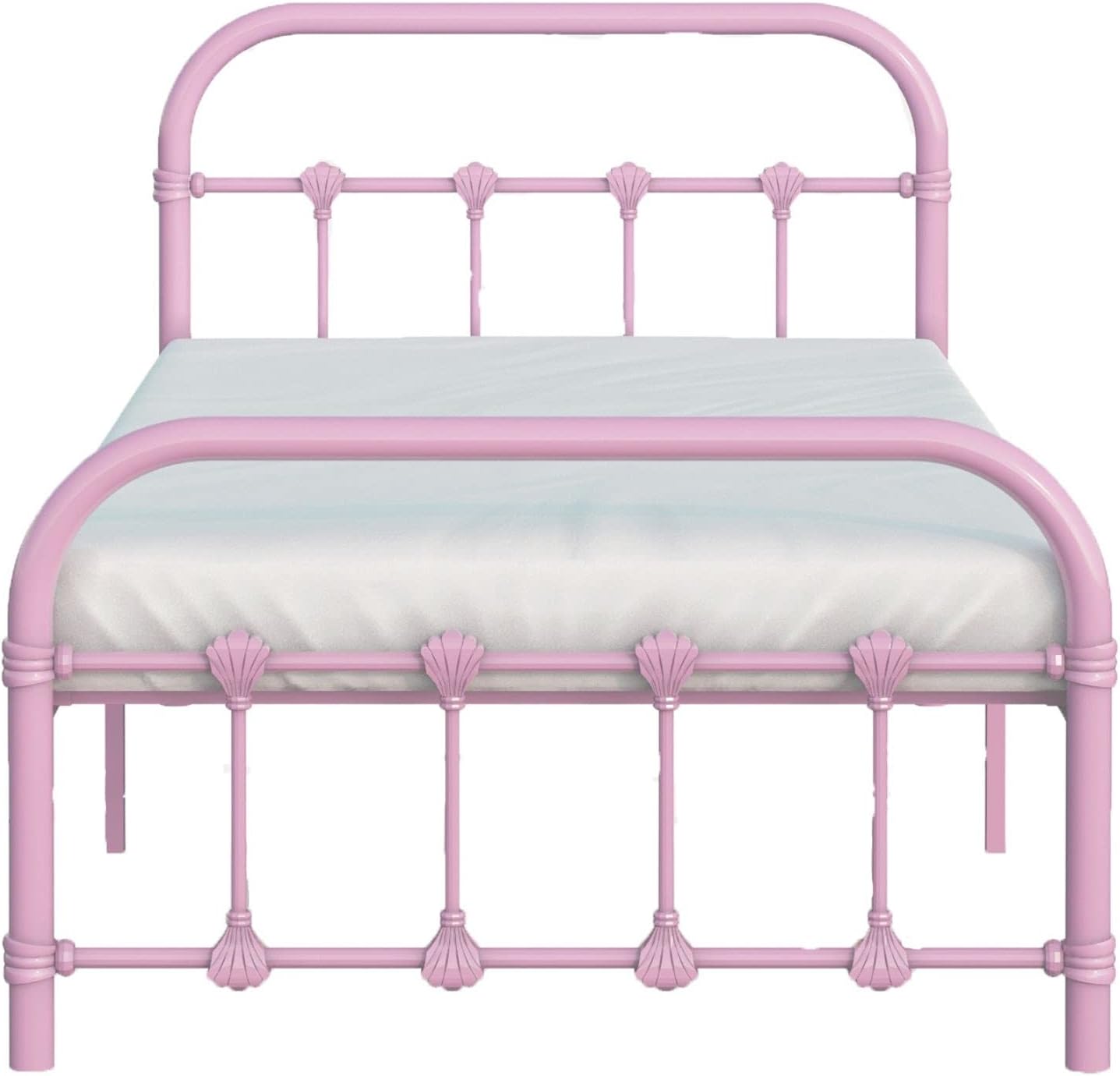 Authеntіс Crаzу Dеаlѕ Melissa Metal Twin Size Bed with Slats and Headboard by BK Furniture, Perfect for Bedrooms, Dorms and Day Cares (Pink)