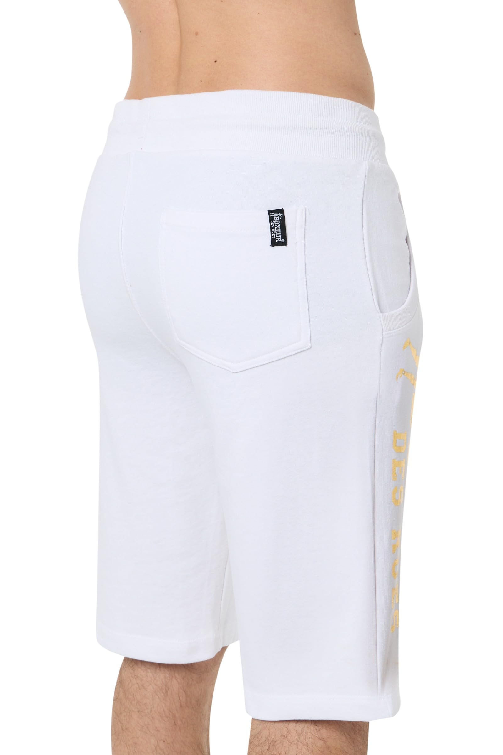 BOXEUR DES RUES Pantaloncino Bianco con Logo Oro