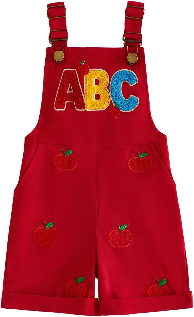 Back to School Little Toddler Boys Girls Outfit Corduroy Overalls Shorts Suspender Bubble Romper Sleeveless Jumpsuit